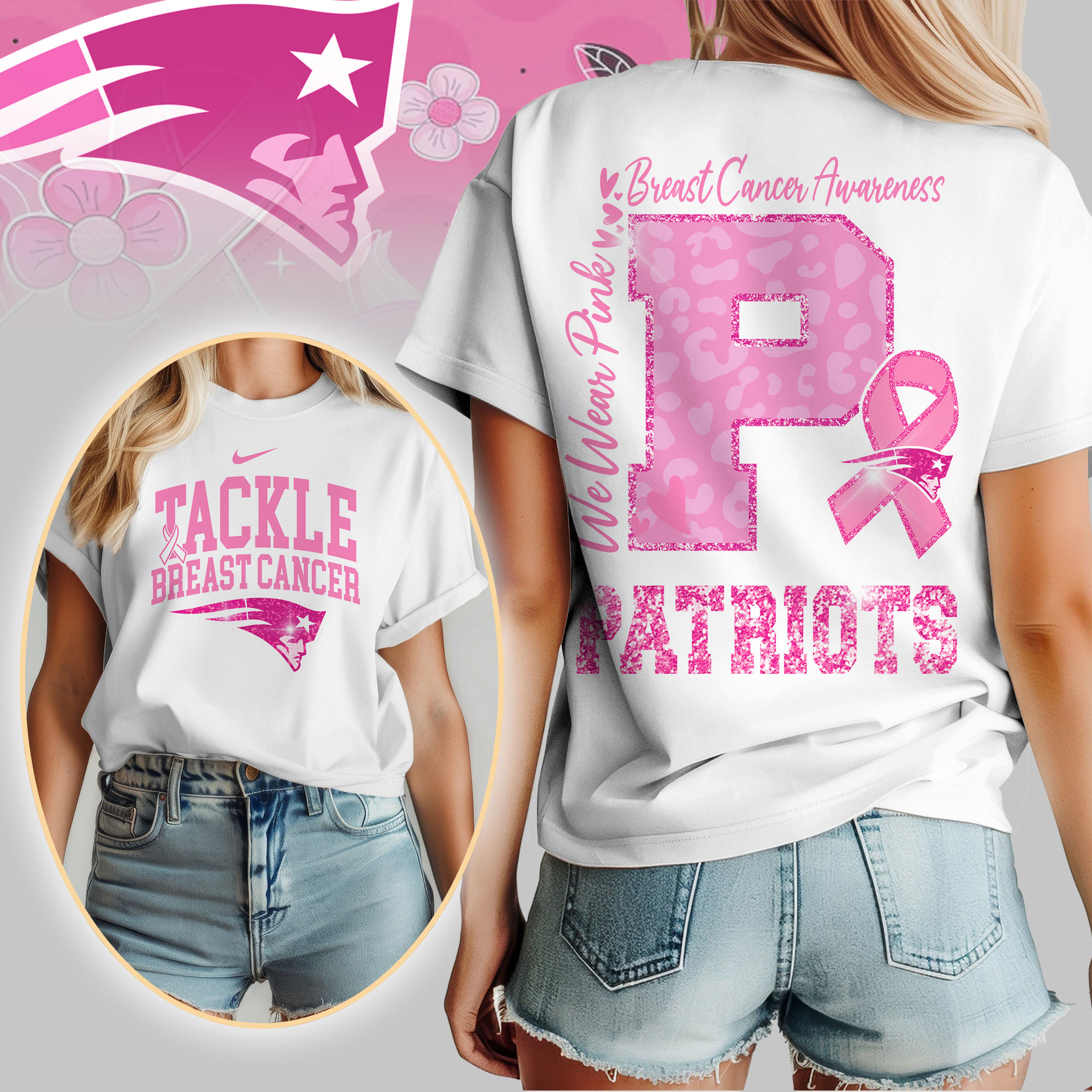New England Patriots | We Wear Pink Support T-Shirt