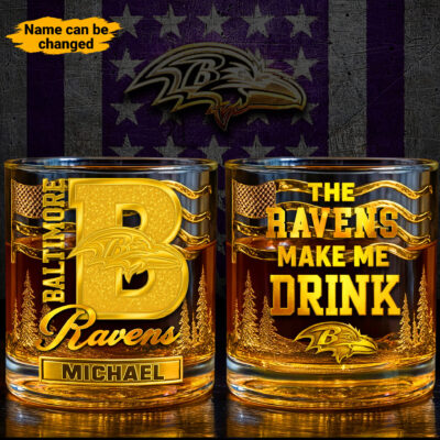 Baltimore Ravens | Premium NFL Golden Whiskey Fan Glass