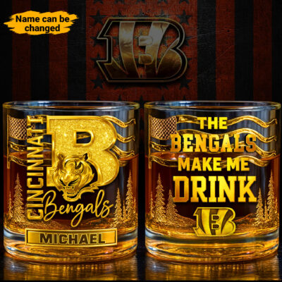 Cincinnati Bengals | Premium NFL Golden Whiskey Fan Glass