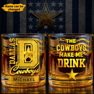 Dallas Cowboys | Premium NFL Golden Whiskey Fan Glass