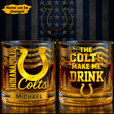 Indianapolis Colts | Premium NFL Golden Whiskey Fan Glass
