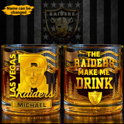 Las Vegas Raiders | Premium NFL Golden Whiskey Fan Glass