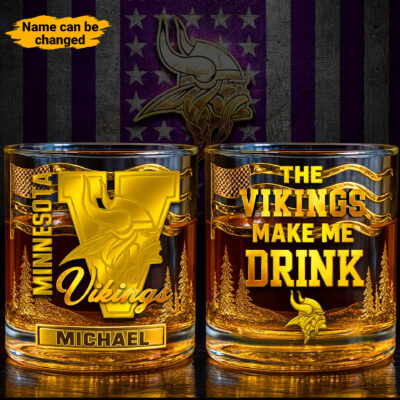 Minnesota Vikings | Premium NFL Golden Whiskey Fan Glass