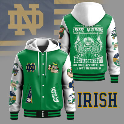 Notre Dame Fighting Irish | Premium NCAA Die Hard Fan Hooded Baseball Jacket