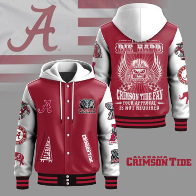 Alabama Crimson Tide | Premium NCAA Die Hard Fan Hooded Baseball Jacket
