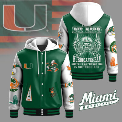 Miami Hurricanes | Premium NCAA Die Hard Fan Hooded Baseball Jacket