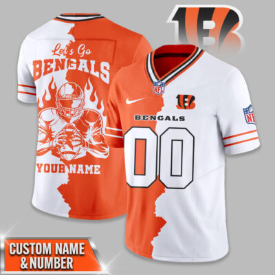 Cincinnati Bengals | Premium NFL Flame Warrior Football Jersey - 4XL