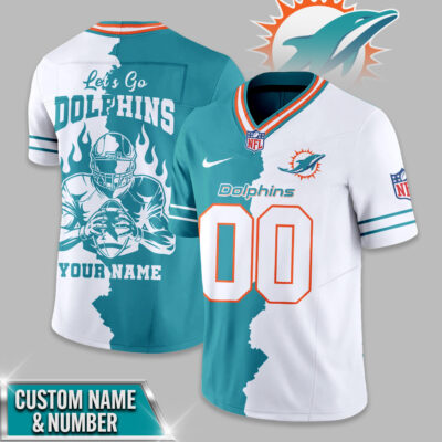 Miami Dolphins | Premium NFL Flame Warrior Football Jersey - 3XL