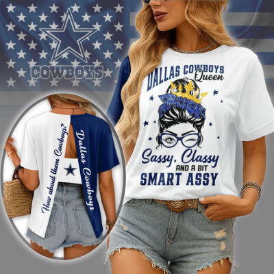 Dallas Cowboys | Premium NFL Sassy Classy Hollow-out Backless T-shirt