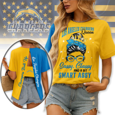 Los Angeles Chargers | Premium NFL Sassy Classy Hollow-out Backless T-shirt