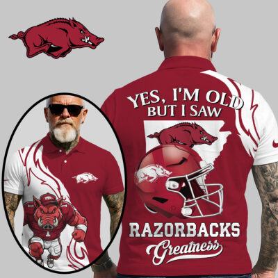Arkansas Razorbacks | Premium NCAA Yes Im Old But Polo Shirt