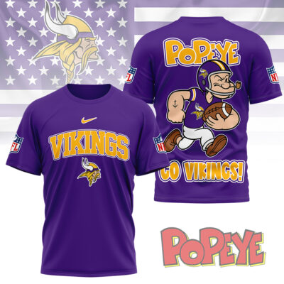 Minnesota Vikings | Premium NFL Popeye Fan 3D Shirt