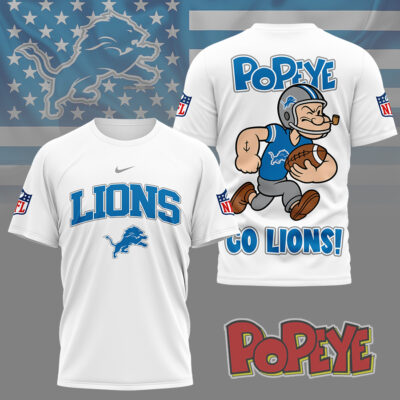 Detroit Lions | Premium NFL Popeye Fan 3D Shirt