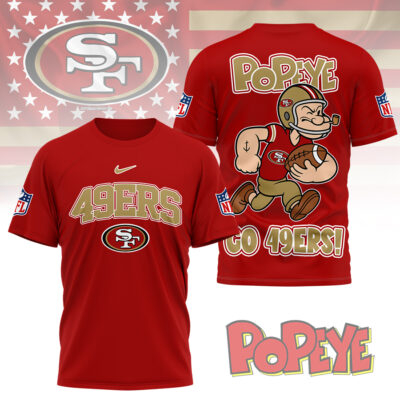 San Francisco 49ers | Premium NFL Popeye Fan 3D Shirt
