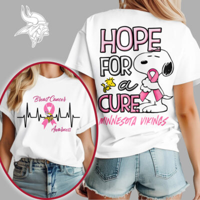 Minnesota Vikings | Premium NFL Breast Cancer Awareness Snoopy Hope For A Cure Shirt