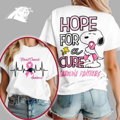 Carolina Panthers | Premium NFL Breast Cancer Awareness Snoopy Hope For A Cure Shirt