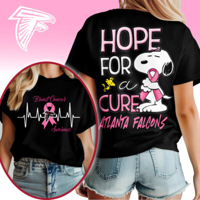 Atlanta Falcons | Premium NFL Breast Cancer Awareness Snoopy Hope For A Cure Shirt