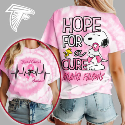 Atlanta Falcons | Premium NFL Breast Cancer Awareness Snoopy Hope For A Cure Shirt