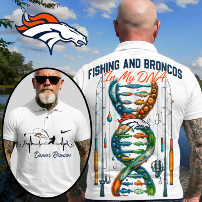 Denver Broncos | Premium NFL Fishing In My DNA Polo Shirt