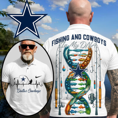 Dallas Cowboys | Premium NFL Fishing In My DNA Polo Shirt
