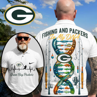 Green Bay Packers | Premium NFL Fishing In My DNA Polo Shirt