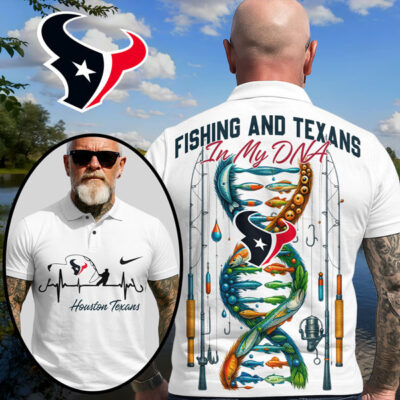 Houston Texans | Premium NFL Fishing In My DNA Polo Shirt