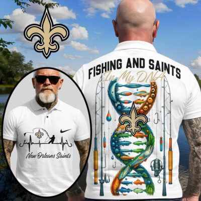 New Orleans Saints | Premium NFL Fishing In My DNA Polo Shirt
