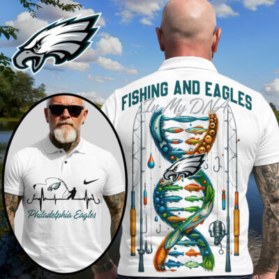 Philadelphia Eagles | Premium NFL Fishing In My DNA Polo Shirt