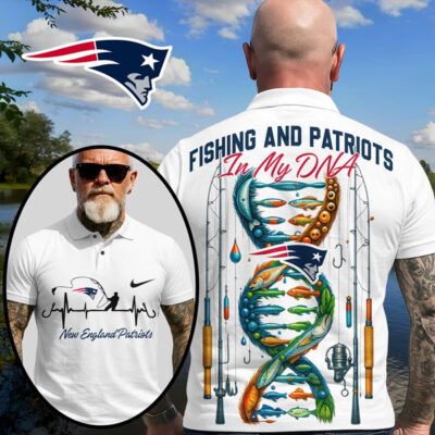 New England Patriots | Premium NFL Fishing In My DNA Polo Shirt