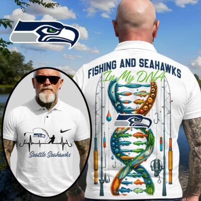 Seattle Seahawks | Premium NFL Fishing In My DNA Polo Shirt