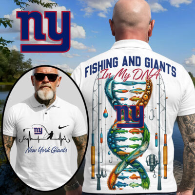 New York Giants | Premium NFL Fishing In My DNA Polo Shirt