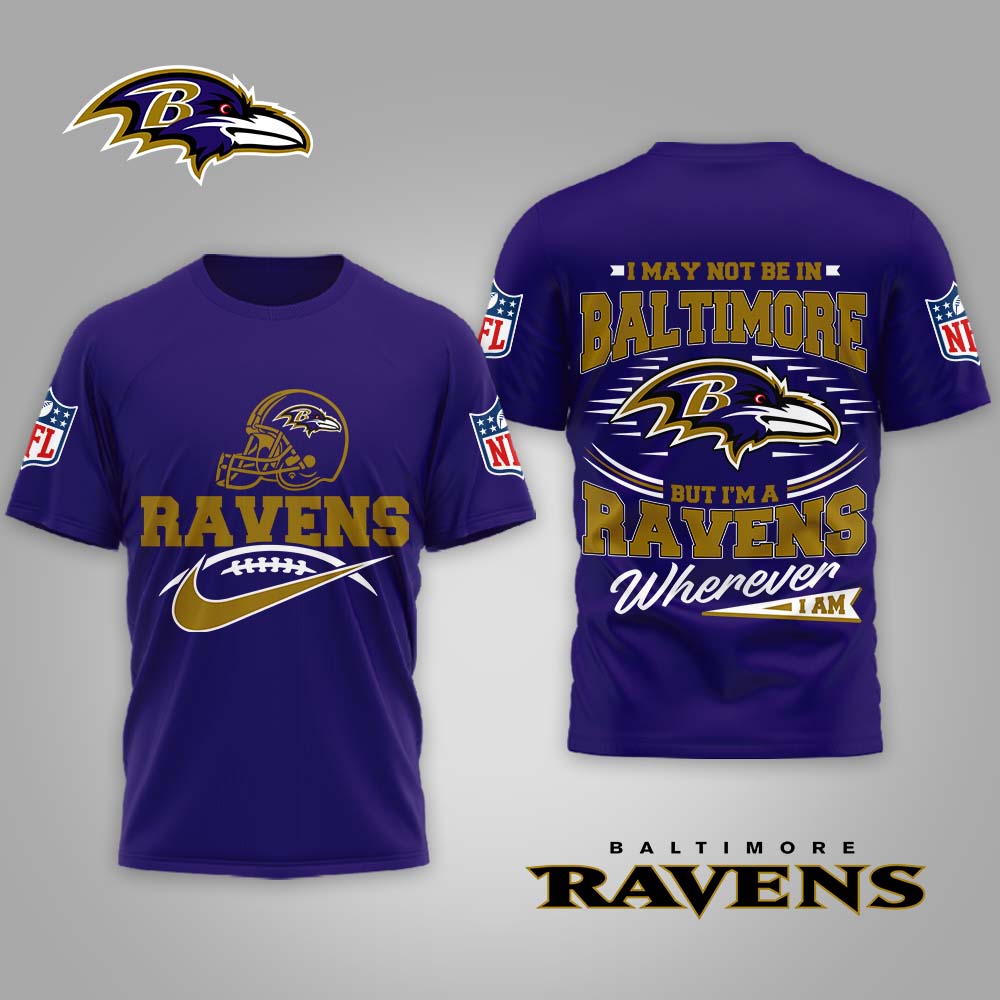 Baltimore Ravens | Premium NFL Proud Fan Wherever I Am Shirt - Image 3