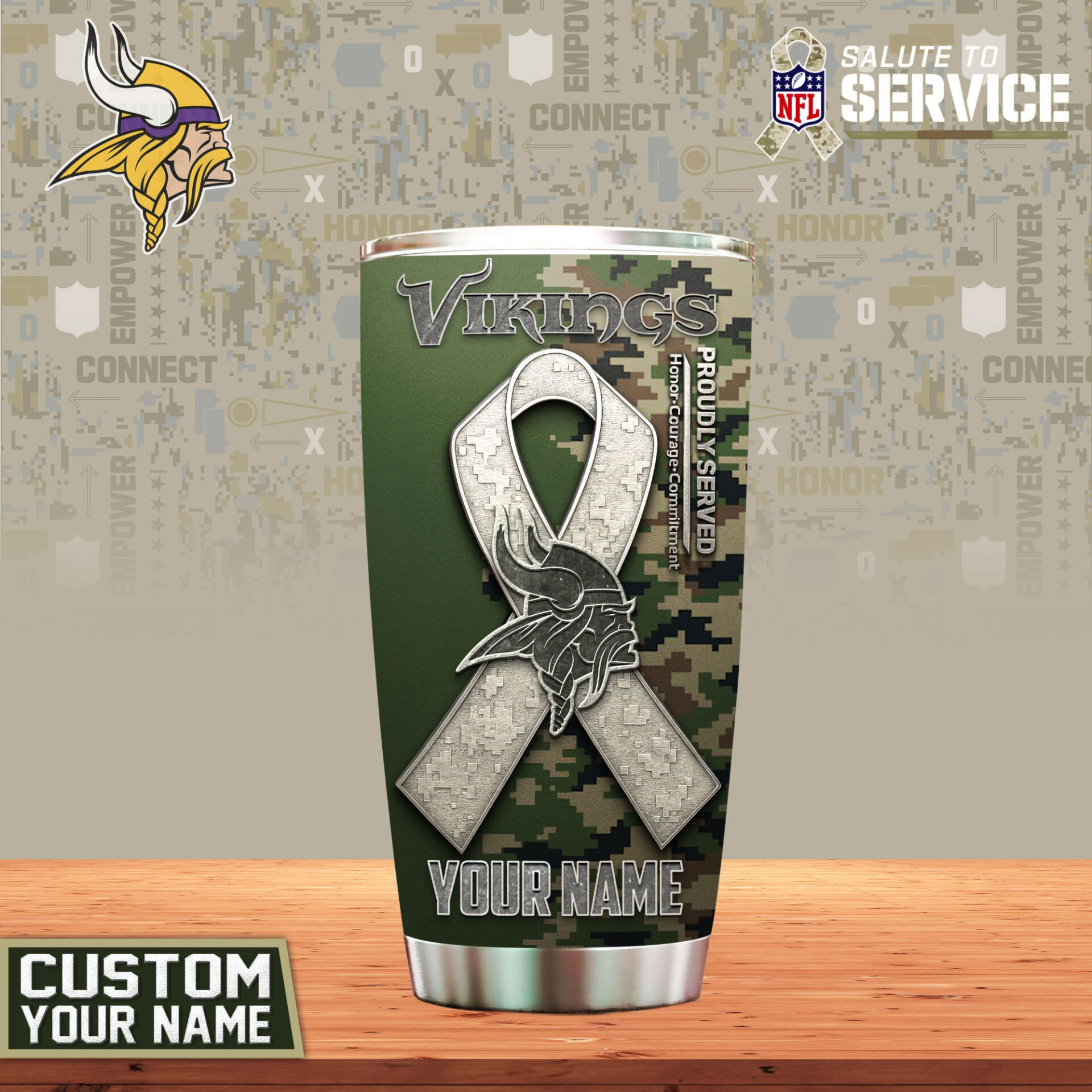 Minnesota Vikings | Premium NFL Proudly Served Tumbler