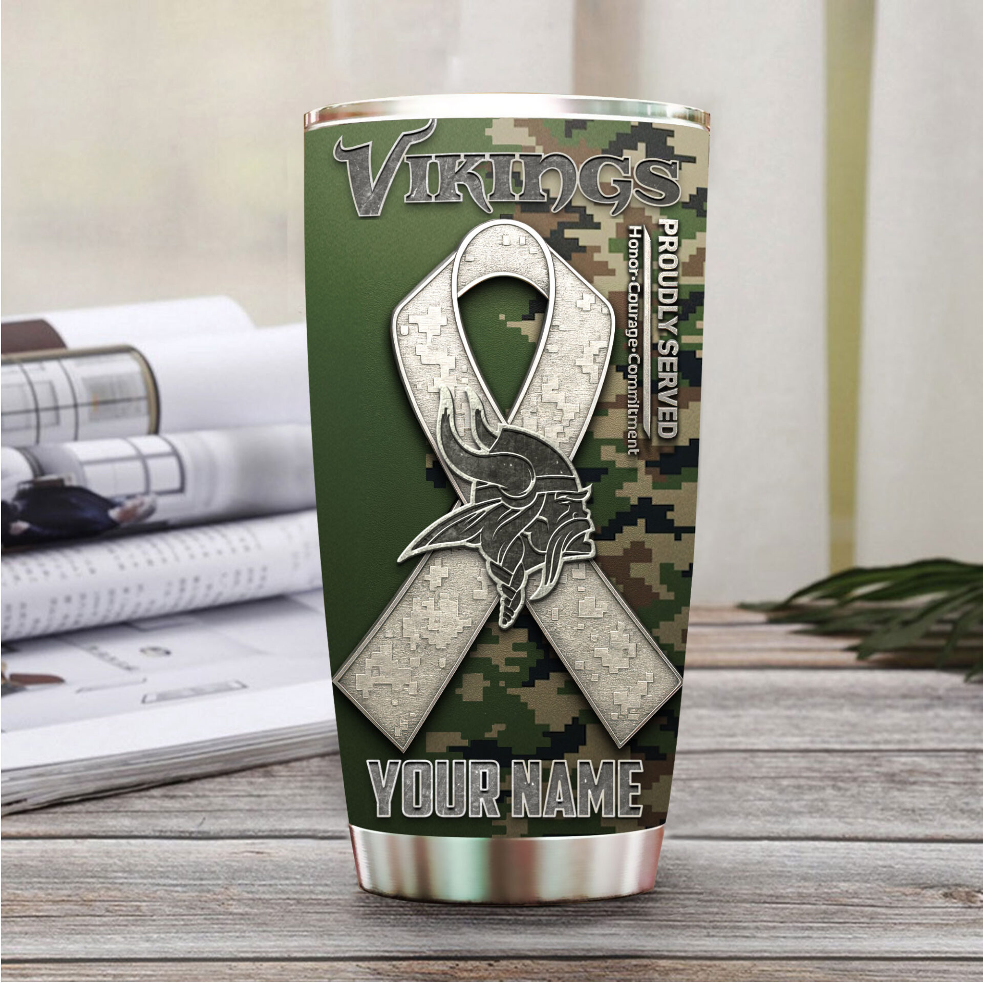 Minnesota Vikings | Premium NFL Proudly Served Tumbler - Image 3