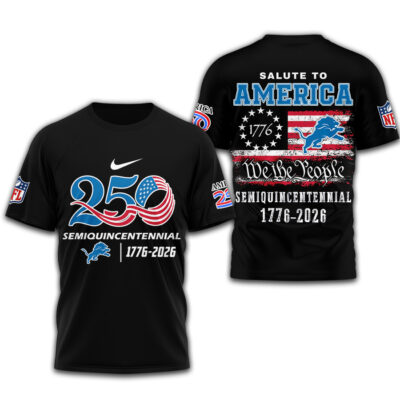 Detroit Lions | Premium NFL Salute To America 3D Shirt