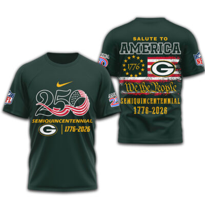 Green Bay Packers | Premium NFL Salute To America 3D Shirt