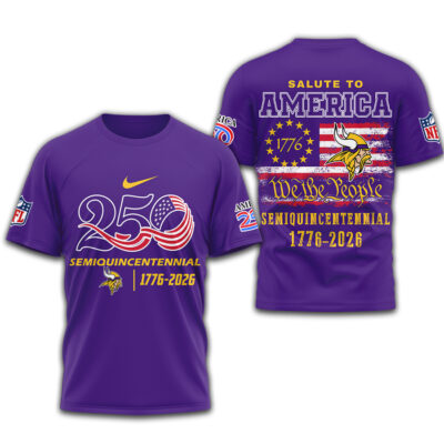 Minnesota Vikings | Premium NFL Salute To America 3D Shirt