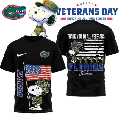 Florida Gators | Premium NCAA Snoopy Thank You Veterans 3D Shirt