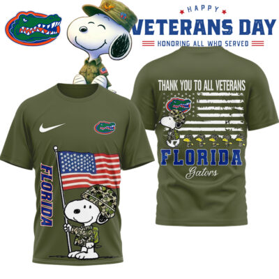 Florida Gators | Premium NCAA Snoopy Thank You Veterans 3D Shirt