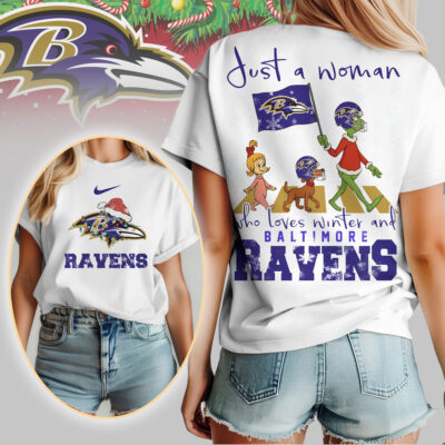 Baltimore Ravens | Premium NFL Just A Woman Who Loves Winter 3D Shirt
