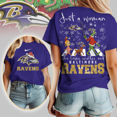 Baltimore Ravens | Premium NFL Just A Woman Who Loves Winter 3D Shirt
