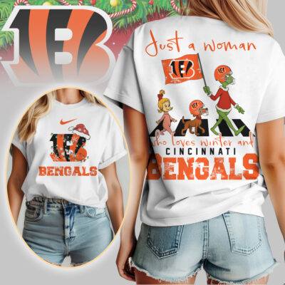 Cincinnati Bengals | Premium NFL Just A Woman Who Loves Winter 3D Shirt