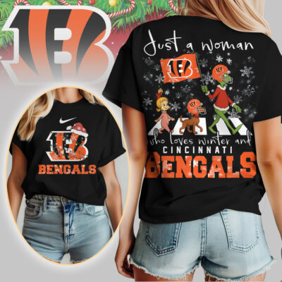 Cincinnati Bengals | Premium NFL Just A Woman Who Loves Winter 3D Shirt