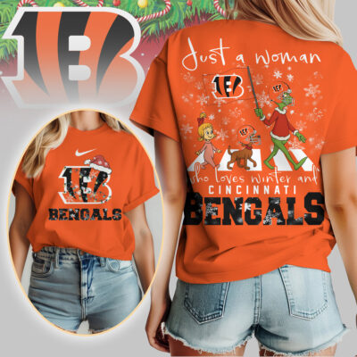 Cincinnati Bengals | Premium NFL Just A Woman Who Loves Winter 3D Shirt
