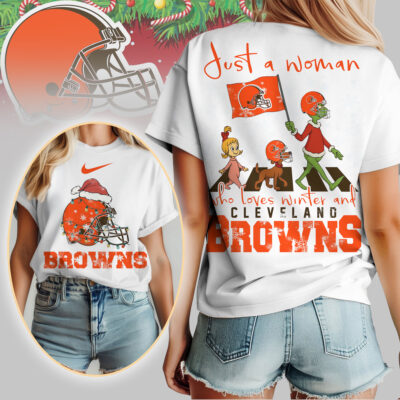 Cleveland Browns | Premium NFL Just A Woman Who Loves Winter 3D Shirt