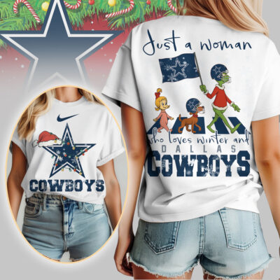Dallas Cowboys | Premium NFL Just A Woman Who Loves Winter 3D Shirt