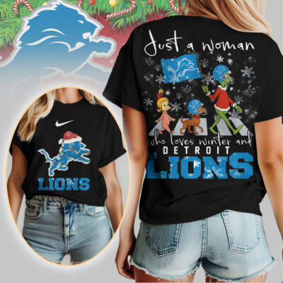 Detroit Lions | Premium NFL Just A Woman Who Loves Winter 3D Shirt