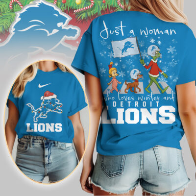 Detroit Lions | Premium NFL Just A Woman Who Loves Winter 3D Shirt