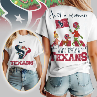 Houston Texans | Premium NFL Just A Woman Who Loves Winter 3D Shirt