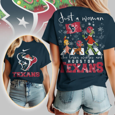 Houston Texans | Premium NFL Just A Woman Who Loves Winter 3D Shirt